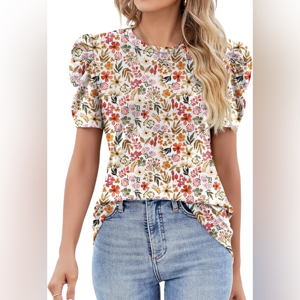 Floral Puff Sleeve Top